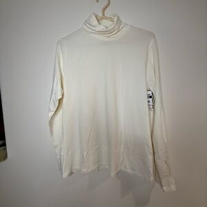 T370- Classic Cream Long Sleeve Turtleneck Top